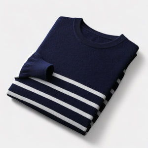 OLD MONEY Merino Wool Navy Sweater