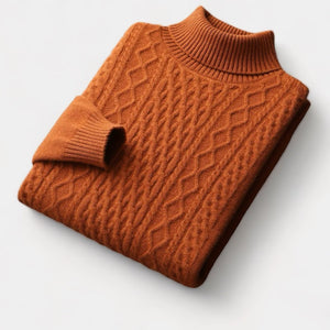 OLD MONEY Merino Wool Knitted Turtleneck Sweater