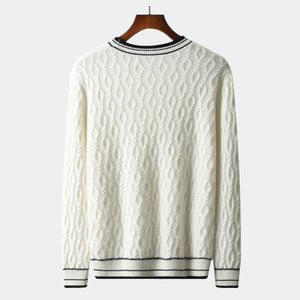 OLD MONEY Merino Wool Round Neck Knitted Sweater