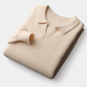 OLD MONEY Merino Wool Flap Collar Sweater