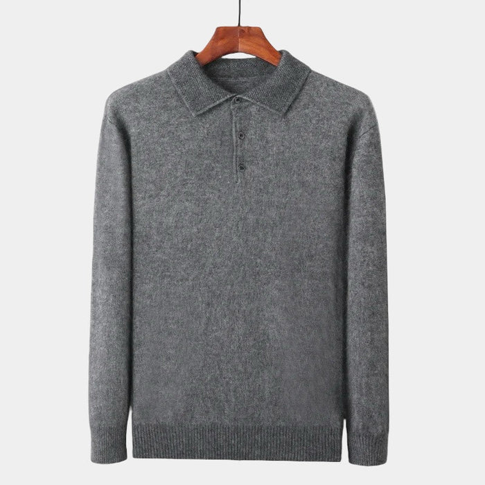 OLD MONEY Merino Wool Polo Collar Sweater