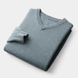 OLD MONEY Merino Wool V-Neck Sweater