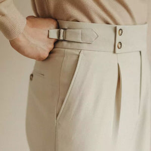 OLD MONEY Pleated Double Button Trousers