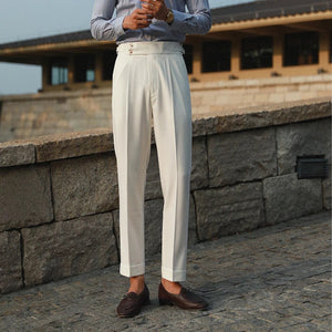 OLD MONEY Pleated Double Button Trousers
